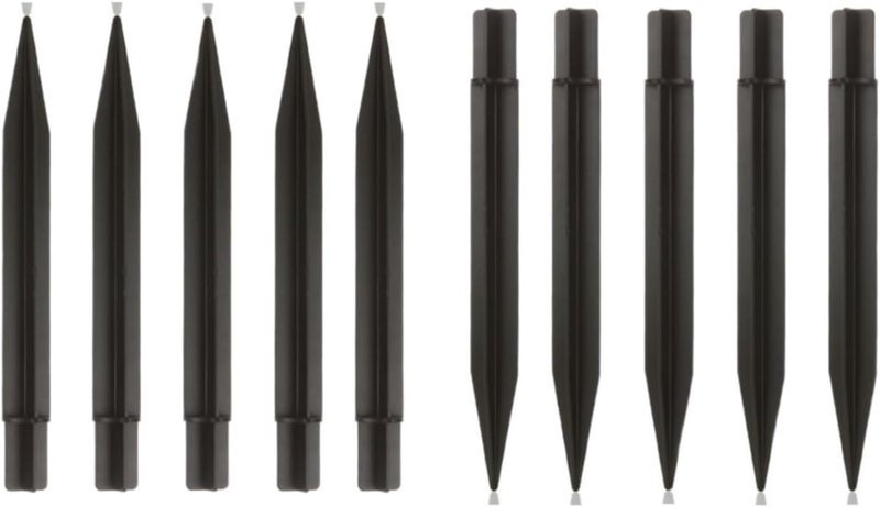 RyanDesign 8.25" Reinforced ABS Plastic Solar Ground Spikes - Durable Solar Light Replacement Stakes for Garden, Pathway, Deck, Camping, Christmas Lights (Fits 0.83" Inside Diameter) (Black-10 Pack) - Image 1